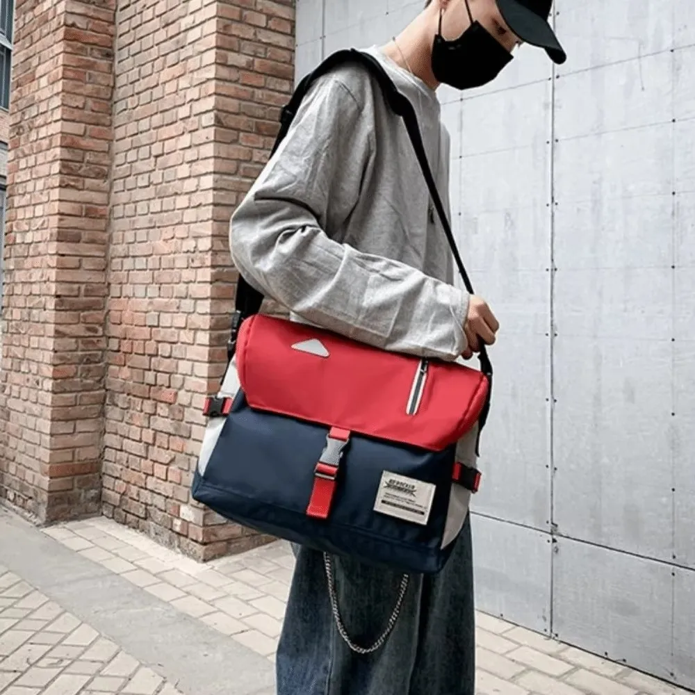 Classic Waterproof Messenger Bag Multi-pocket Large Capacity Crossbody Bag Adjustable Strap Bike Satchel Men
