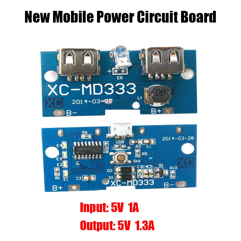 Alta Qualidade DIY Power Bank Motherboard, Placa De Circuito De Energia Móvel, 5V Boost Bateria De Lítio, Dual USB Módulo Placa De Carregamento, 1Pc