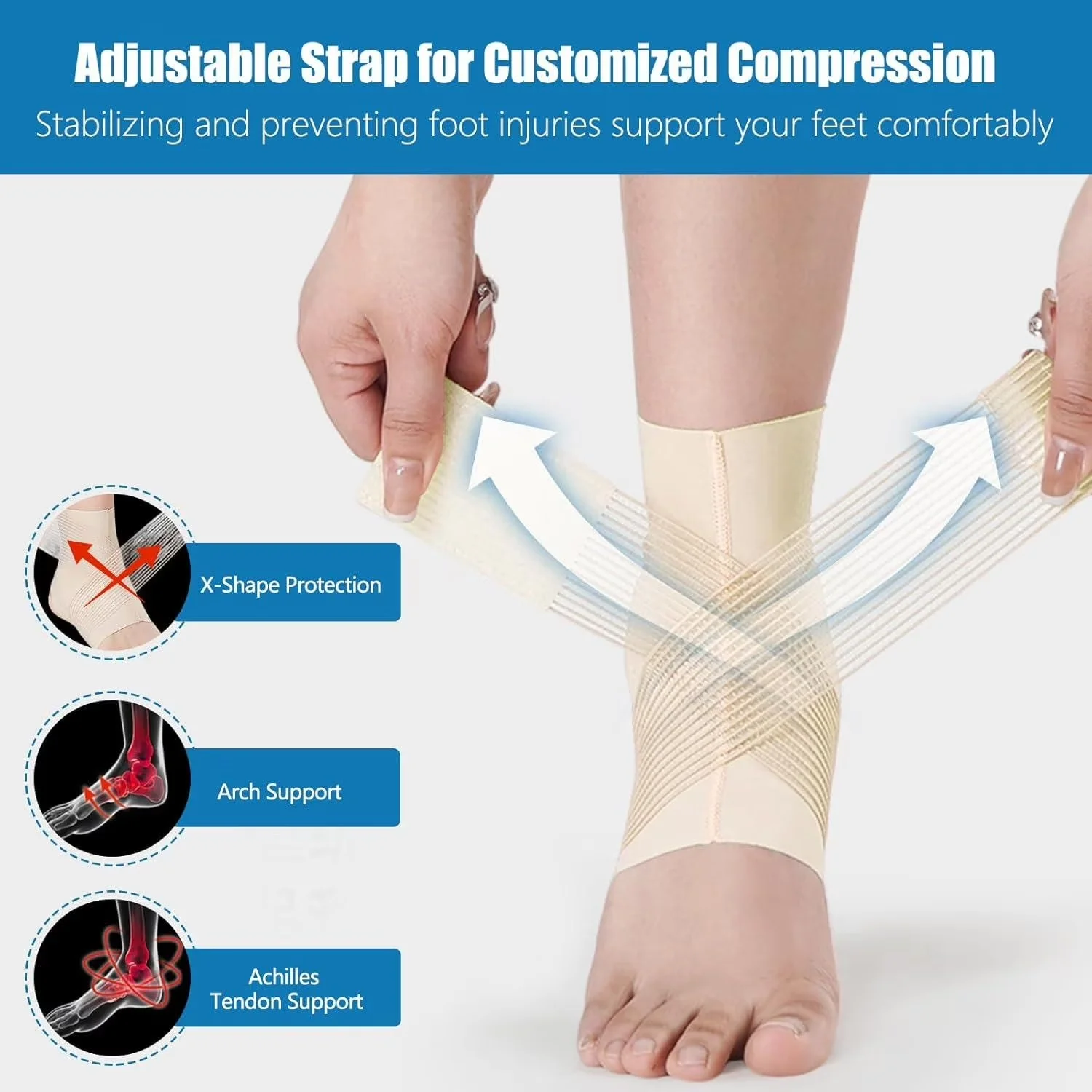 Silicone Anti-Slip Ankle Support Brace New Ultra-Thin Summer Breathable Compression Sleeve for Weak Ankles & Sprain Recovery
