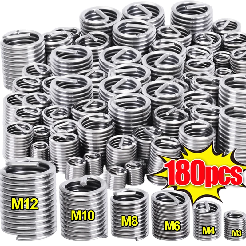 Sarung Ulir Kawat Baja Tahan Karat Tipe Helikal, Kit Perbaikan Ulir Berbentuk Spiral, Alat Pengencang Ulir Kawat