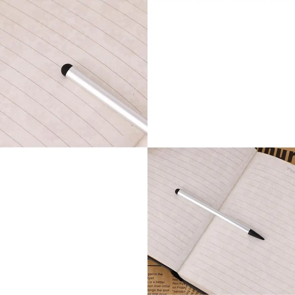 Capacitive Resistive 2-in-1 Universal for Touch Screen Pen for All for Touch Screen Tablets Phones Silver Black