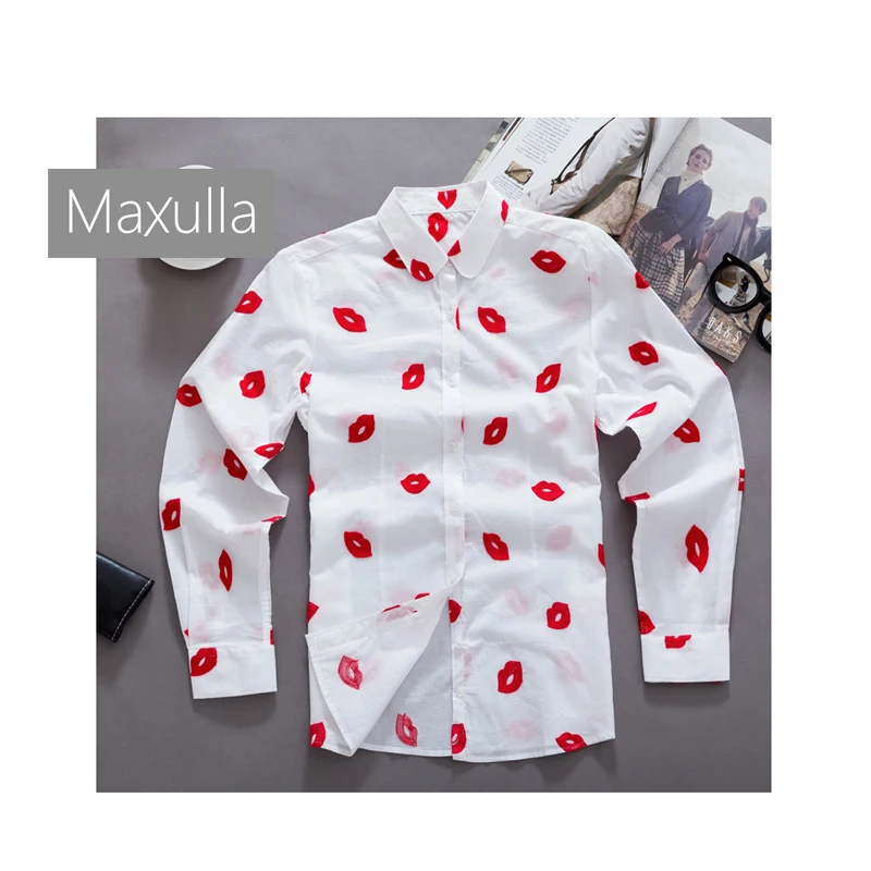 

Spring Autumn Long Sleeve Shirt For Women Outdoor Casual Breathable Cotton Tops Fashion Slim Printed Shirt For Women's Clothing