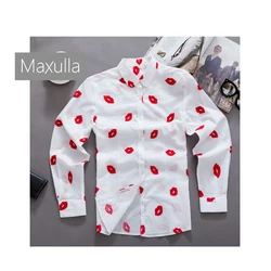 Spring Autumn Long Sleeve Shirt For Women Outdoor Casual Breathable Cotton Tops Fashion Slim Printed Shirt For Women's Clothing