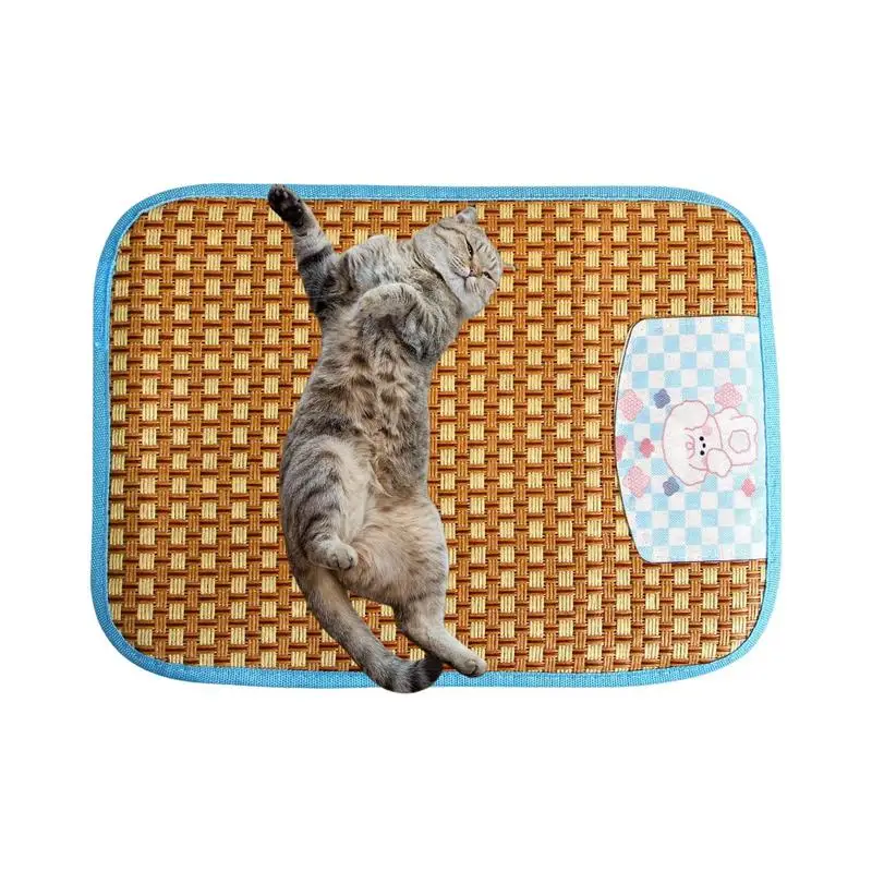 Dog Cooling Mat Cooling Blanket Cool Pet Pad Pet Bed Mat Rattan Dog Cooling Pad Cat Cooling Mat Pet Cool Mat For Kennel/Sofa/Bed