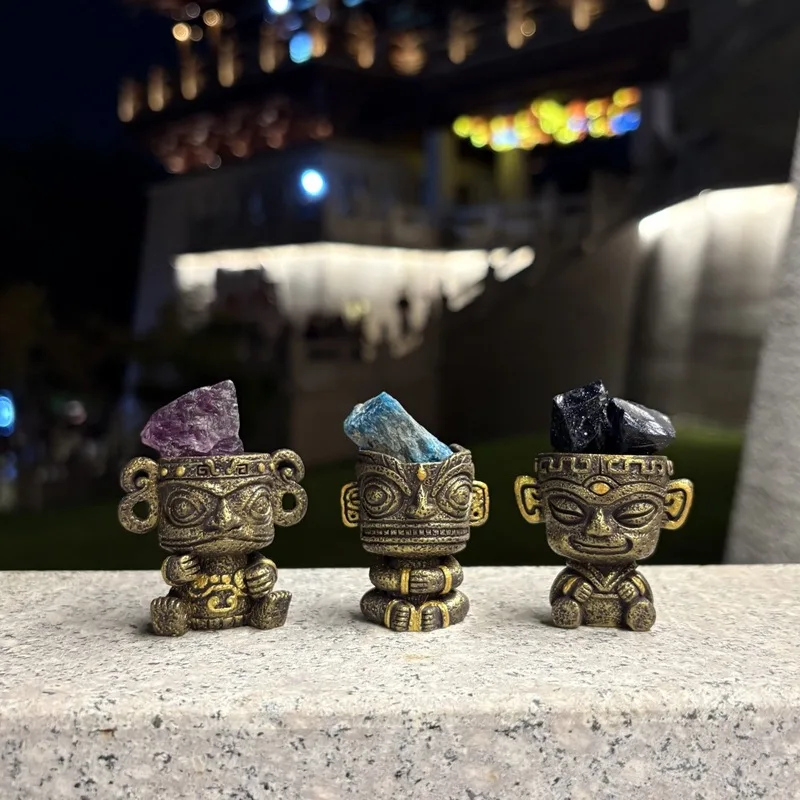 Classical Sanxingdui Blessing Little Douding Blind Box Crystal Stone Desktop Ornament Wholesale Mystery Box Toys Holiday Gift - view 3