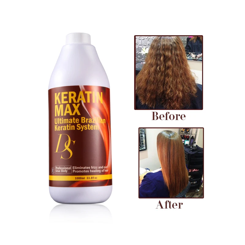 Professional 1000ml DS Max Free Formalin Brazilian Keratin Treatment Straighten and Repair Damaged Cruly Hair