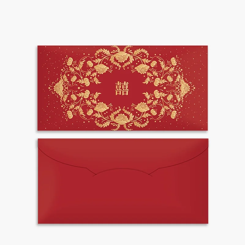 10Pcs Traditional Chinese Wedding Red Envelopes: Creative Gold-Embossed Red Envelopes for 1,000-Yuan Gifts