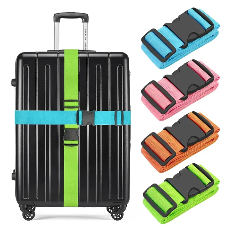 Straight Shaped Luggage Straps for Suitcase, Polyester Luggage Belt with Adjustable Release Buckle Travel Accessory