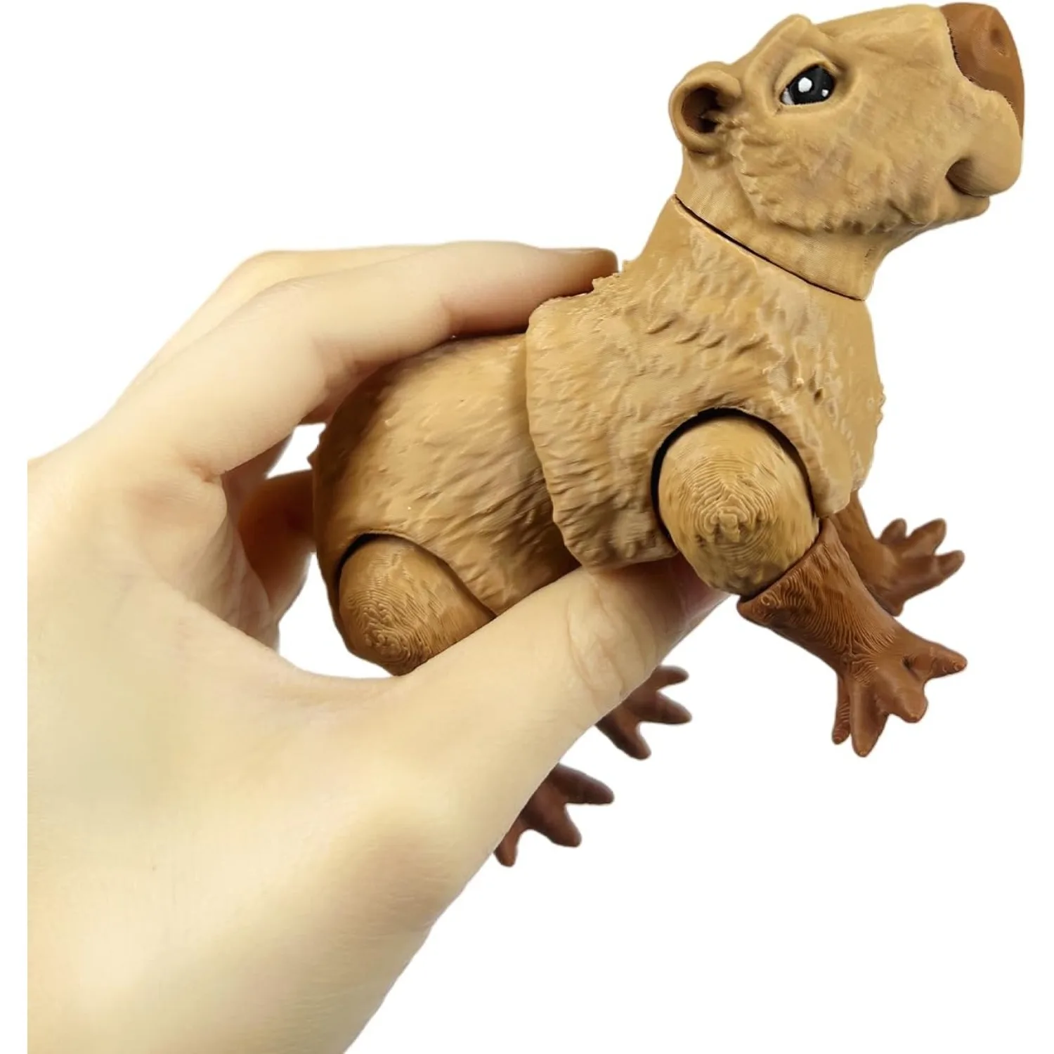 

3D Printed Capybara Animals - Flexible Articulated Stuff Home Office Decor, Stocking Stuffers Bulk Birthday Party Halloween