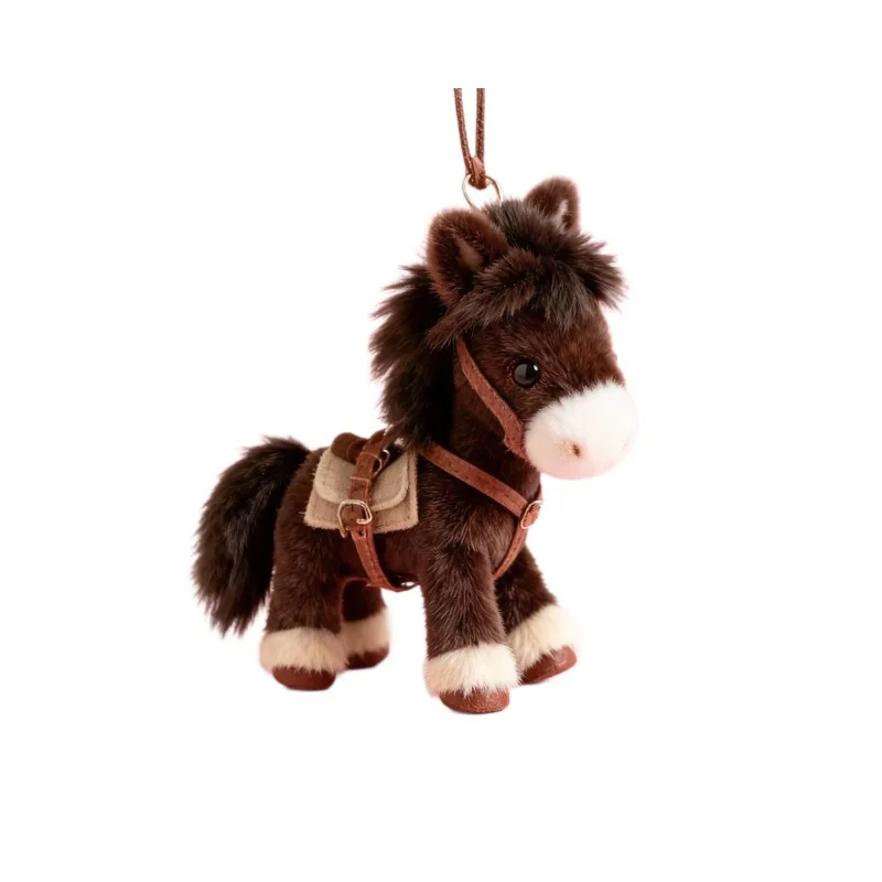 Plüsch-Pferd-Schlüsselanhänger, Sternzeichen-Pferd-Charm, Stofftier-Anhänger für Tasche, Geldbörse, Rucksack, Neujahrs-Glücksbringer, Geschenk, Dekoration