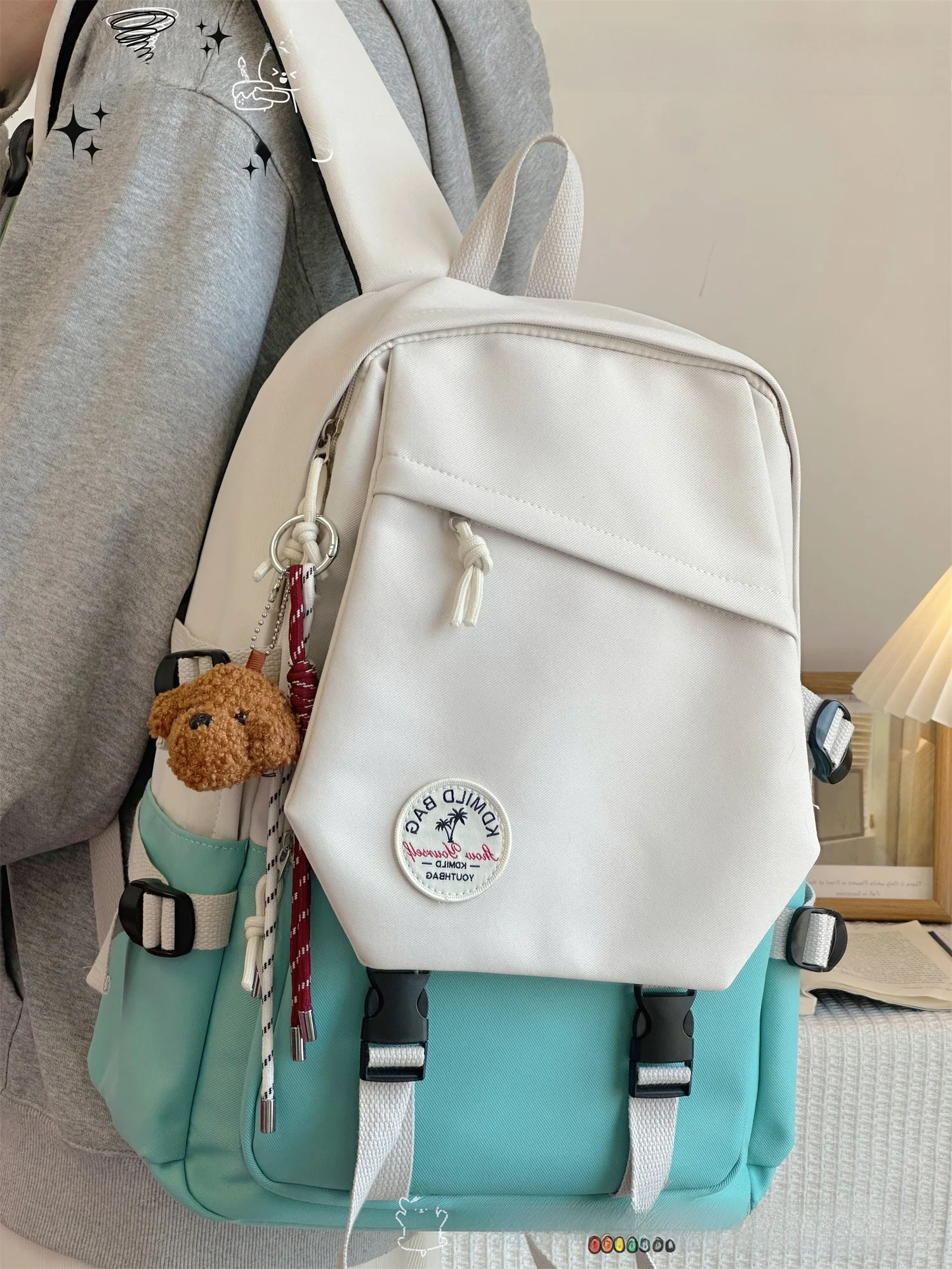 Unisex Large Capacity Computer Backpack Nylon Material Dual Shoulder Straps Casual Commuter Style Suitable for High School An...