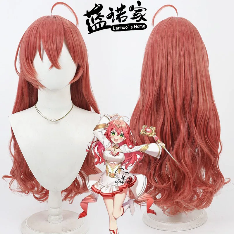 

NIJISANJI Virtual YouTube Sakura Miko Cos Cosplay Wig Halloween Carnival Party Prop Synthetic Hair Heat Resistant Fiber +Wig Cap