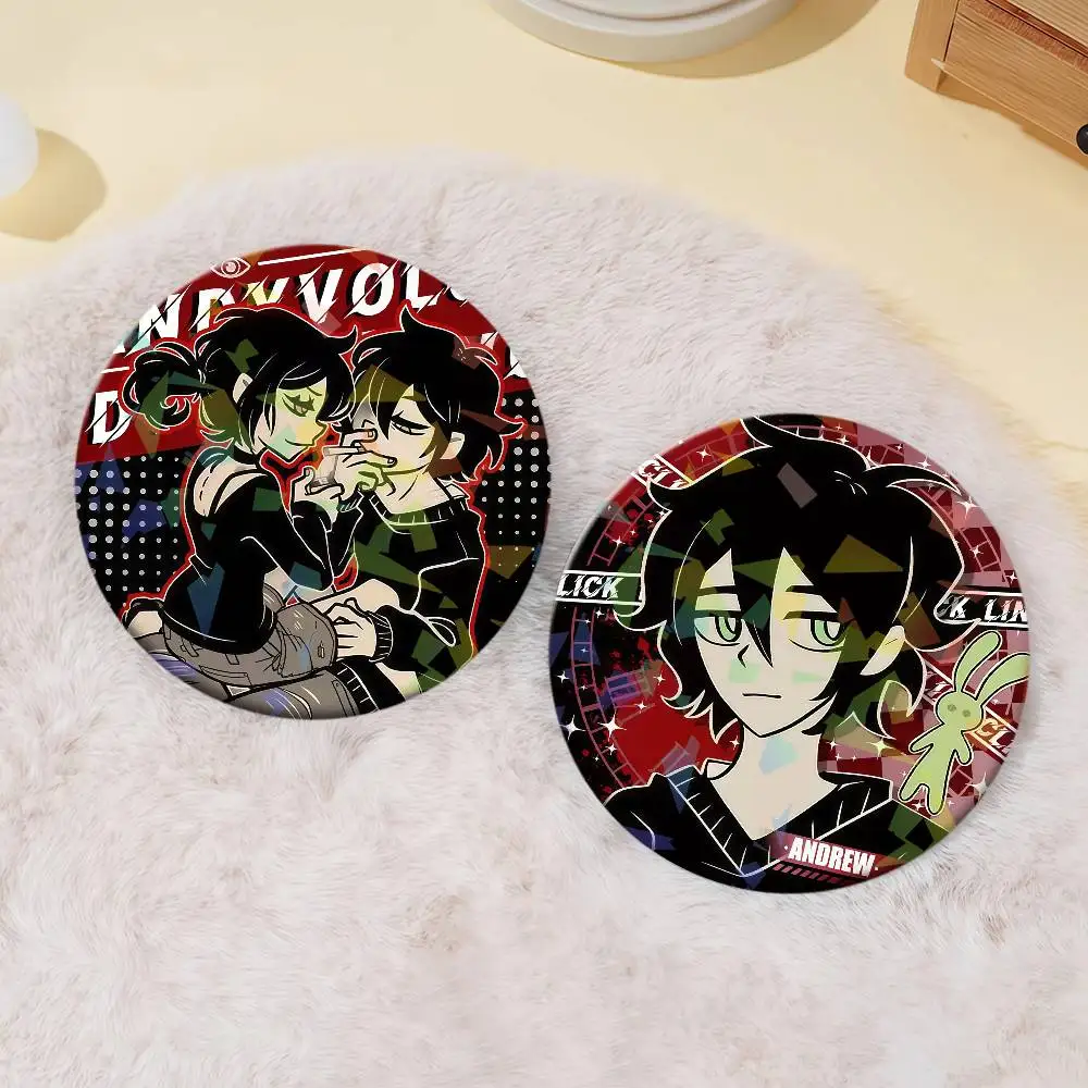Game The C-Coffin of Andy and L-Leyley Badge Set Glass Shine Brooches Lapel Backpack Costume Gifts Decoration birthday