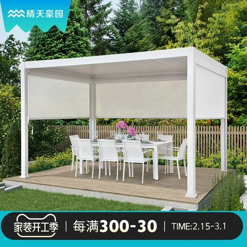 

Star canopy is equipped with manual curtain, outdoor open sunshade, bathroom, bedroom, kitchen, office rolling curtain