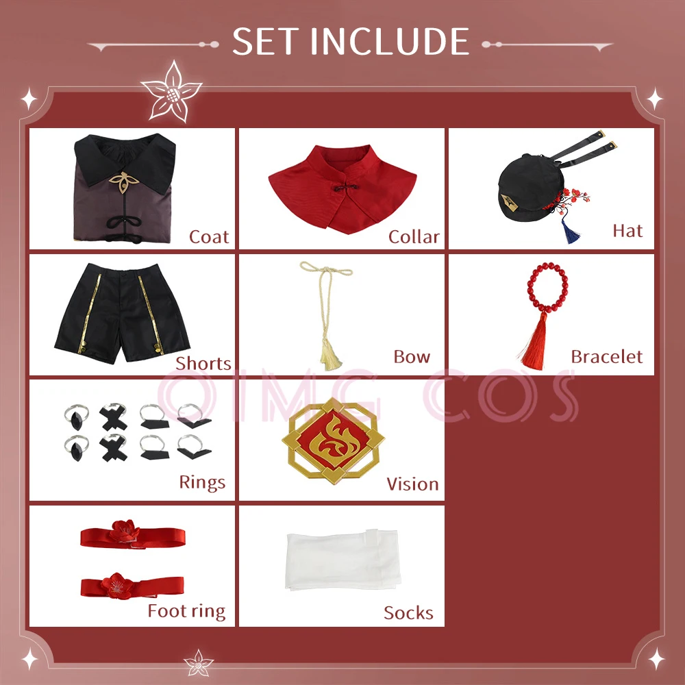 Genshin Impact Hutao Cosplay Costume Shoes Uniform Chinese Halloween Costumes Hu Tao Women Game - view 3