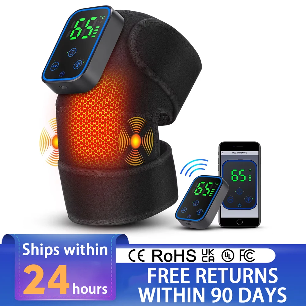 

3 in1 Heated Knee Massager Eletric Vibration Leg Joint Shoulder Elbow Support Warming Massage Device with Adjustable Strap