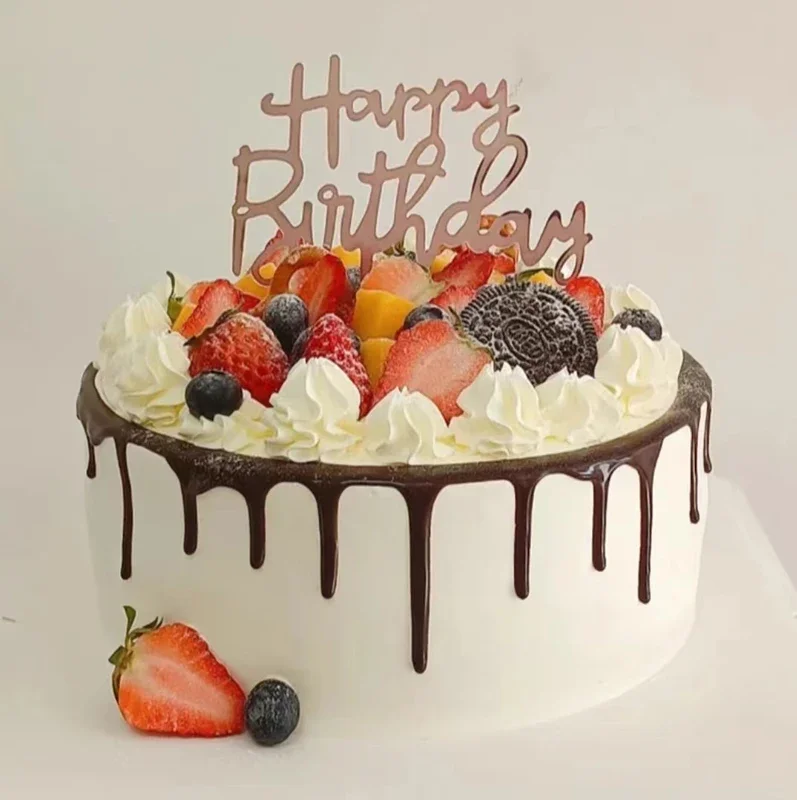 Simulated Birthday Cake Model, Plastic, Fruit Cream Cake Showcase Samples, Shooting Accessories, Wedding Decorations, Molds