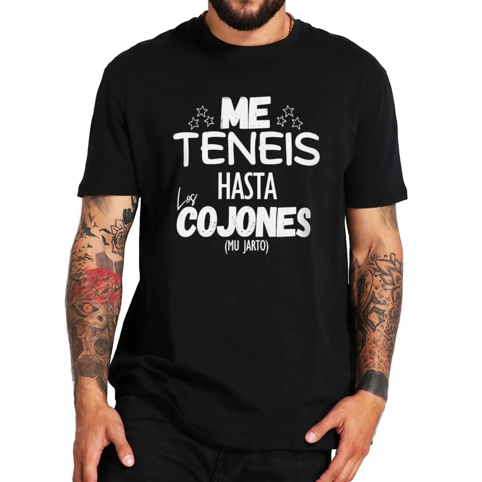 Funny Spanish Texts Geek Phrases Y2k T-shirts Cotton Soft Unisex Tee Tops Mens tee-shirt You Have Me Up To The Balls T Shirt