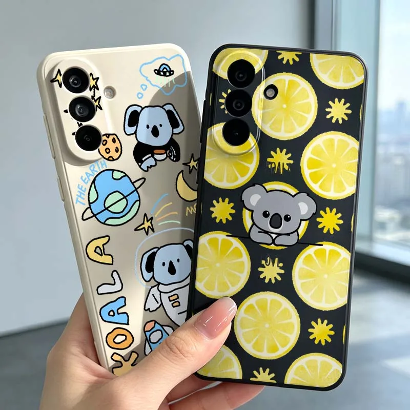 Cartoon Koala Lemon Love For Samsung Galaxy A73 A72 A71 A70 A60 A56 A55 A54 A53 A52 A52S A51 A50 A42 A41 Phone case Cover