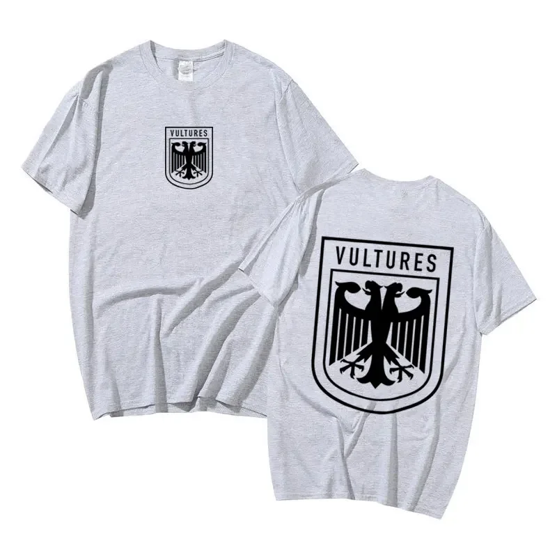 Rapper Kanye West Vultures New Album Double Sided Print T Shirts Men Women Hip Hop Fashion Oversized Tshirt Male Casual T-shirts
