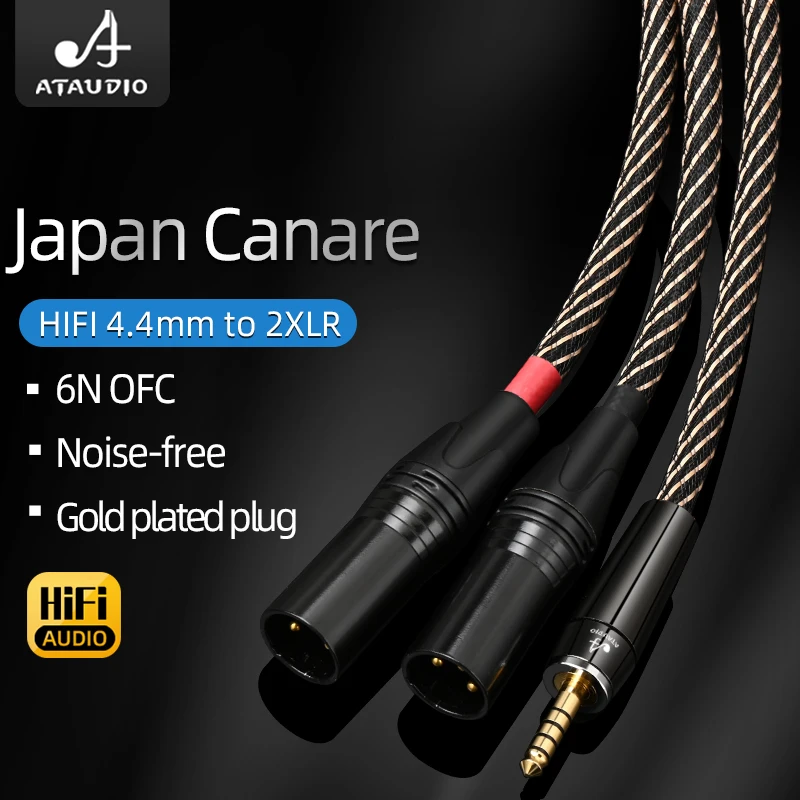 Hi-end HiFi XLR Audio Cable 4.4mm Balanced for Headphone Cable 4.4mm Jack to 2XLR Wire Gold Plated plug 2XLR Male/Female Cable