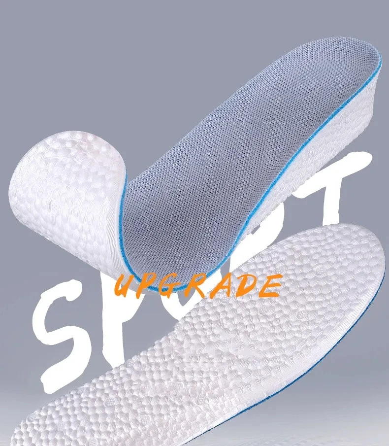 1 Paar stoßdämpfende Sohle, elastische Einlegesohlen für Sportschuhe, Herren und Damen, höhenvergrößernde Einlegesohlen, weiche und bequeme Einlegesohlen – Detail 1