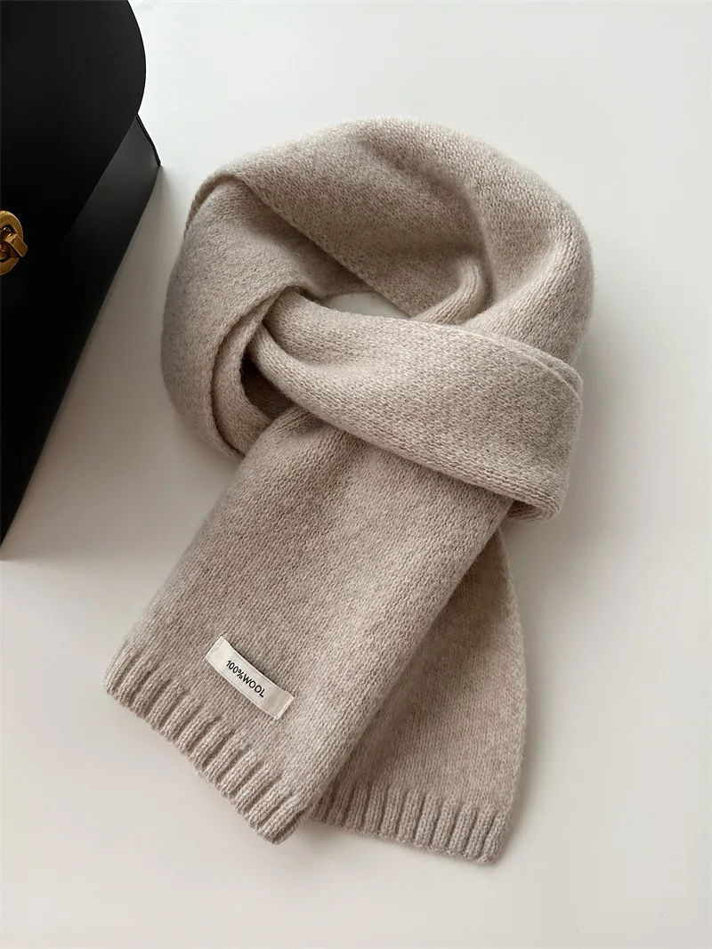 

Australian Pure Cotton Wool 100% Cashmere Warm Knitted Scarf New Solid Color Versatile Men's and Women's Winter Popular