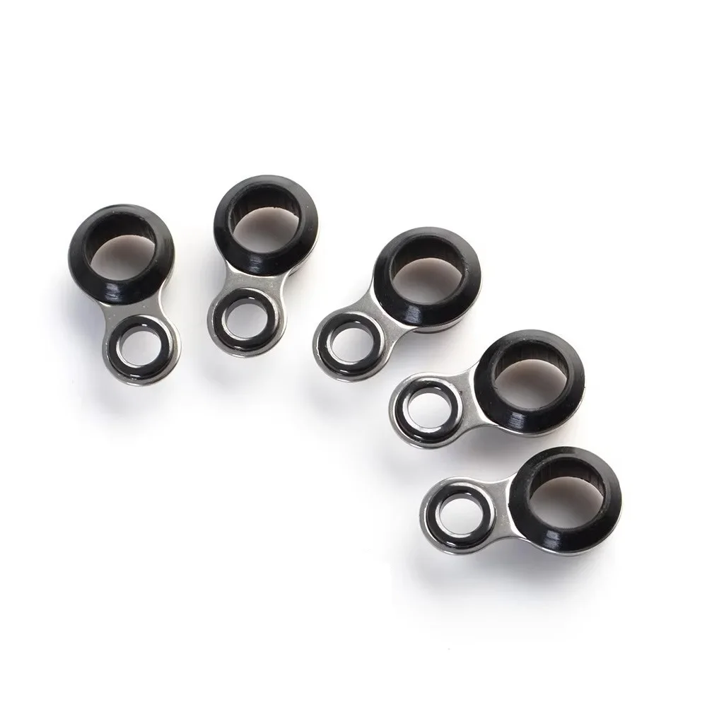 NGB 5PCS Ceramics Ring DIY Fishing Rod Guide Top Tip Stainless Steel Telescopic Rod Guides 10#-17#
