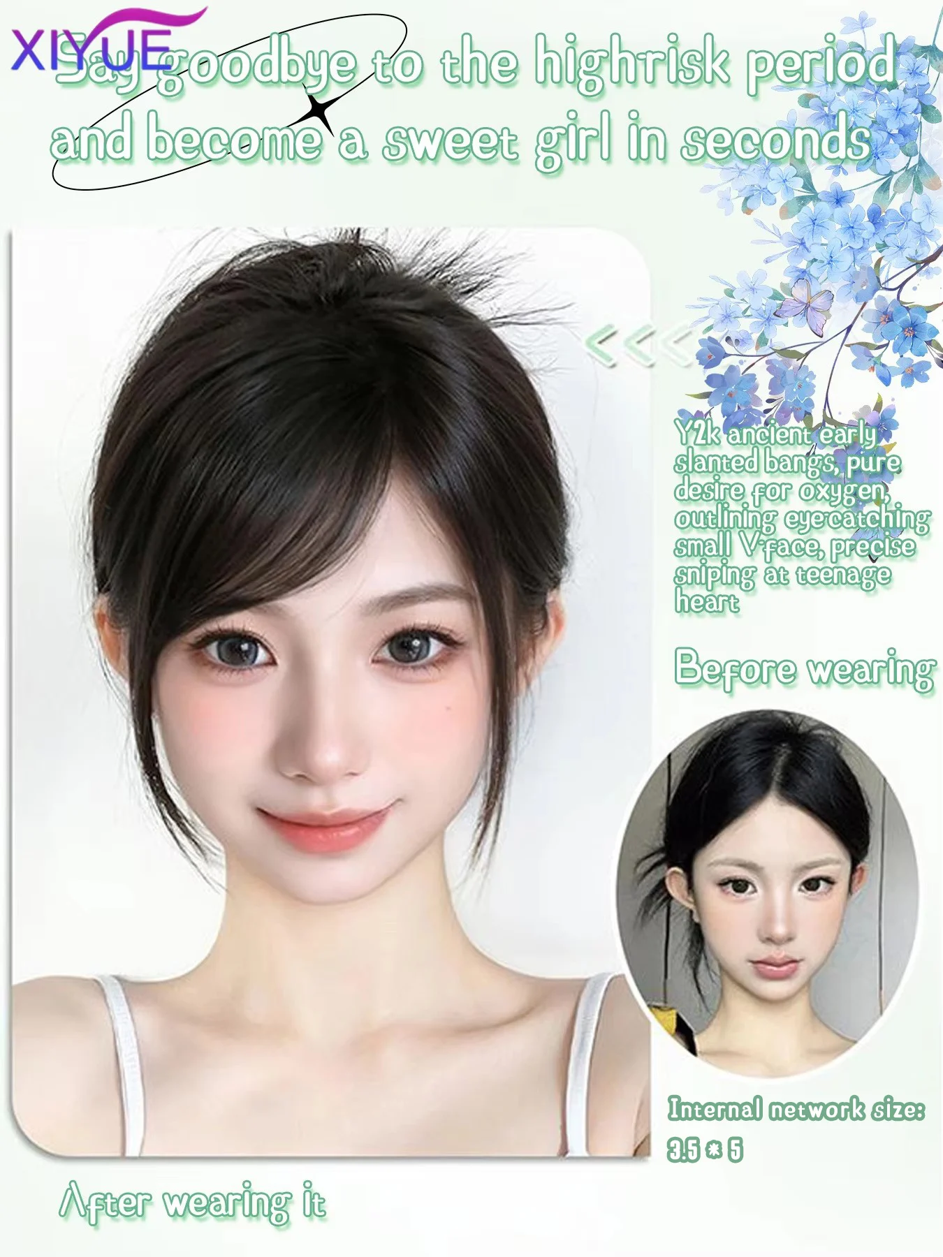 xiyue  Synthetic Air Bangs Hairpiece Women Mini Fake Bangs Black Brown Hairpiece Extension For Girls