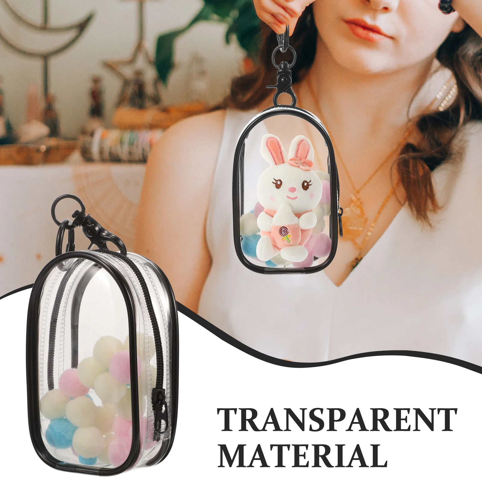 Baby Capsule Closure Package Mini Transparent Bag Storage Clear Lightweight Holder Black Hanging Miss