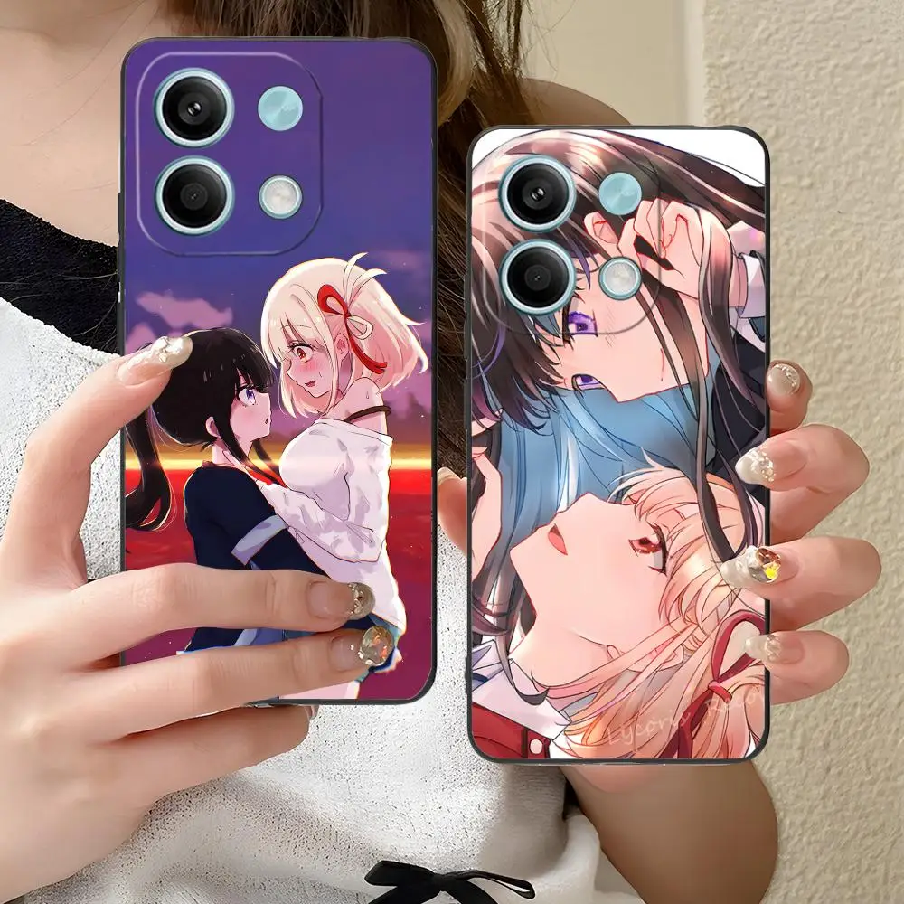 

Чехол для мобильного телефона Lycoris Recoil с аниме для Xiaomi Redmi Note 14 13 12 11 A5 3 2 1 Pro Plus 4G 5G с цветной печатью, защитный