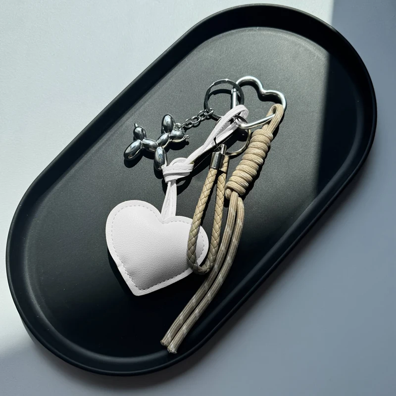 Heart PU Leather Pendant Women Mini Cute Luxury Key Chain Fashion Handbag Pendant Hanging Charm Gift