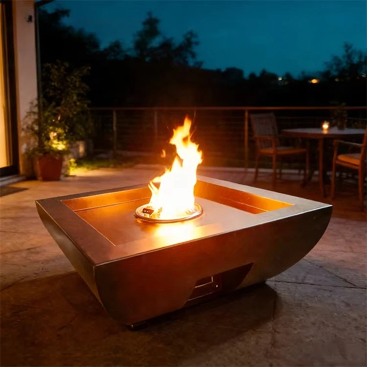 Galvanize Steel Outdoor Gas Fire Pit Natural Gas Patio Heaters and Propane Fireplace for Outdoor Places