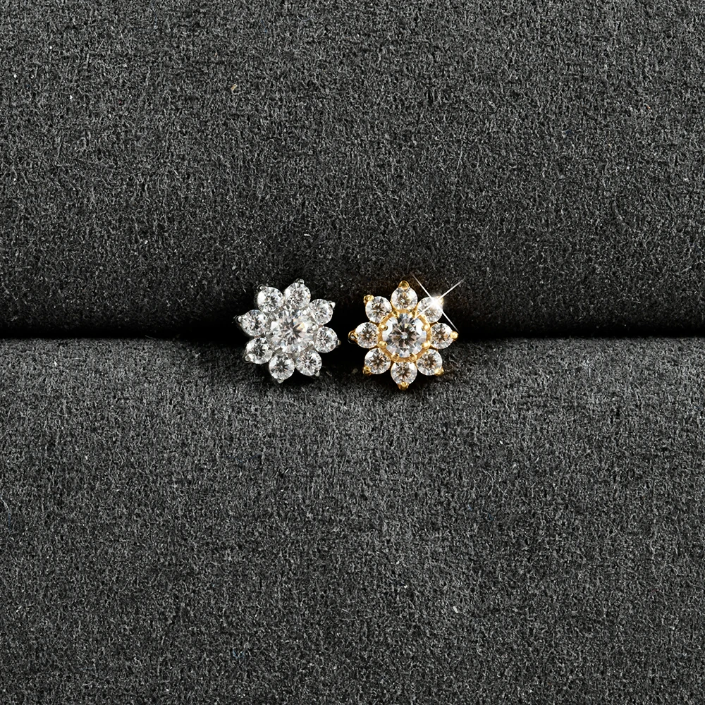 1 Stück Glänzender CZ-Blumen-Labret-Stud in verschiedenen Formen, G23 reines Titan, Innenschraube, Zirkonia, Rook-Ohrstecker, Traugs Conch Ohrring, 16g – Detail 6