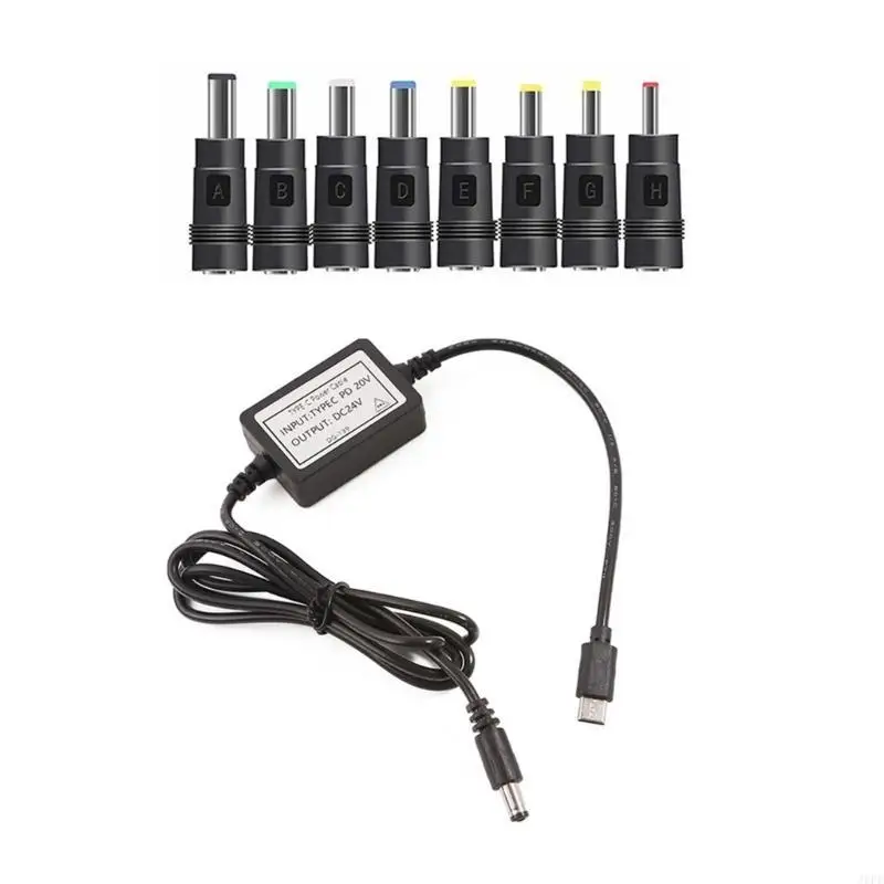 J6PE Plastic Adapter Cable 5V 9V 12V 15V 20V USB Converter with Various Converter Heads Suitable for Multiple Devices