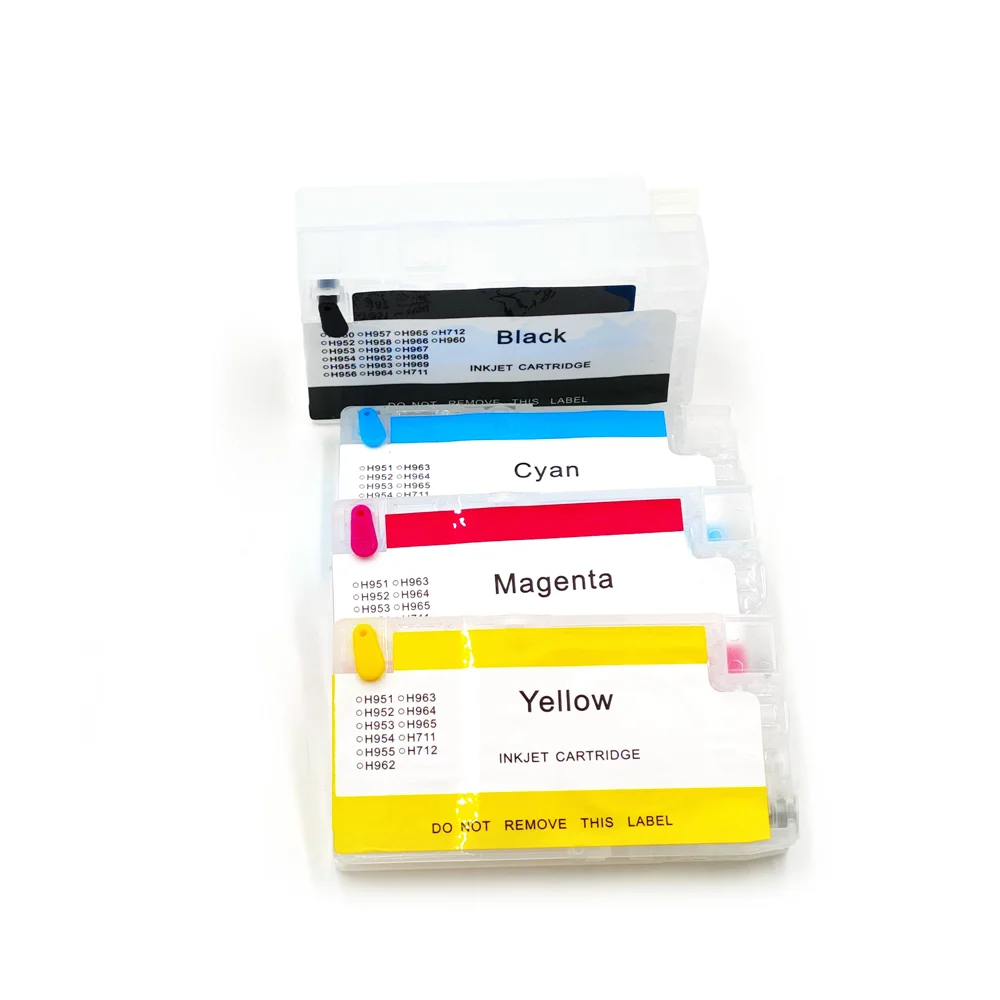Cartucho de tinta recargable 953 952 954 955 711 932 933 950 951 sin Chip para impresora HP 8730 8735 7730 7720 8710 8715 8718