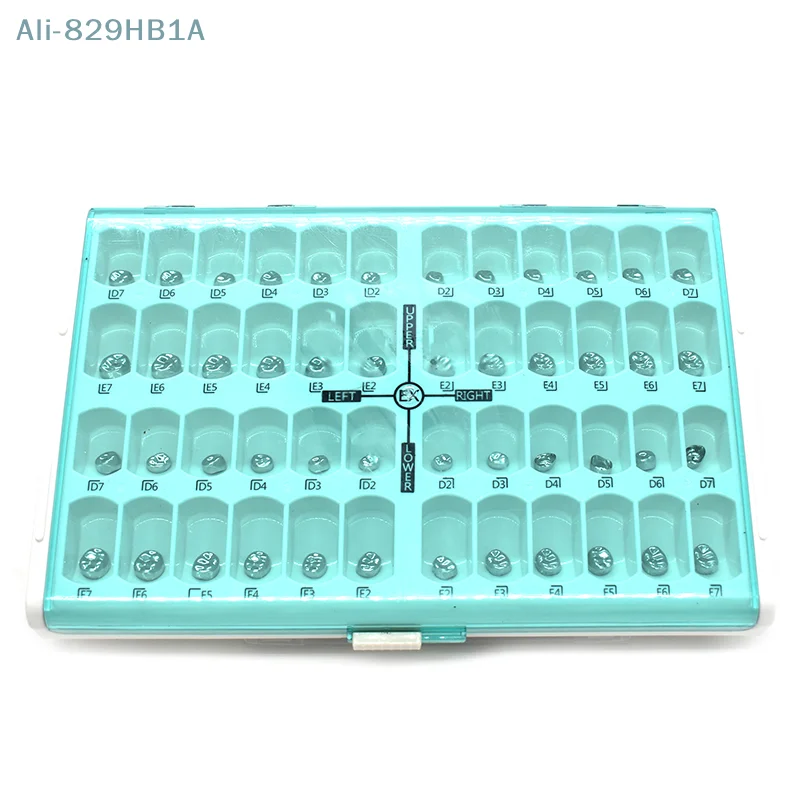 48Pcs/Box Dental Kid Crowns Preformed Metal Crown Stainless Steel Temporary Crowns Dentistry Orthodontic Material Therapy Tools