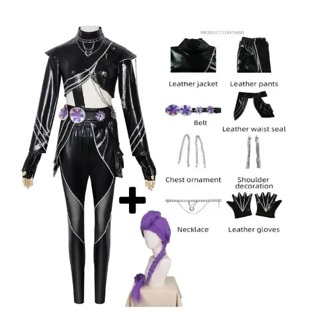 

Halloween Demons Hunter Girl Mira Rumi Cosplay Costume Cartoon 2025 Kids Vest Skirt Shorts Waist Chain Halloween