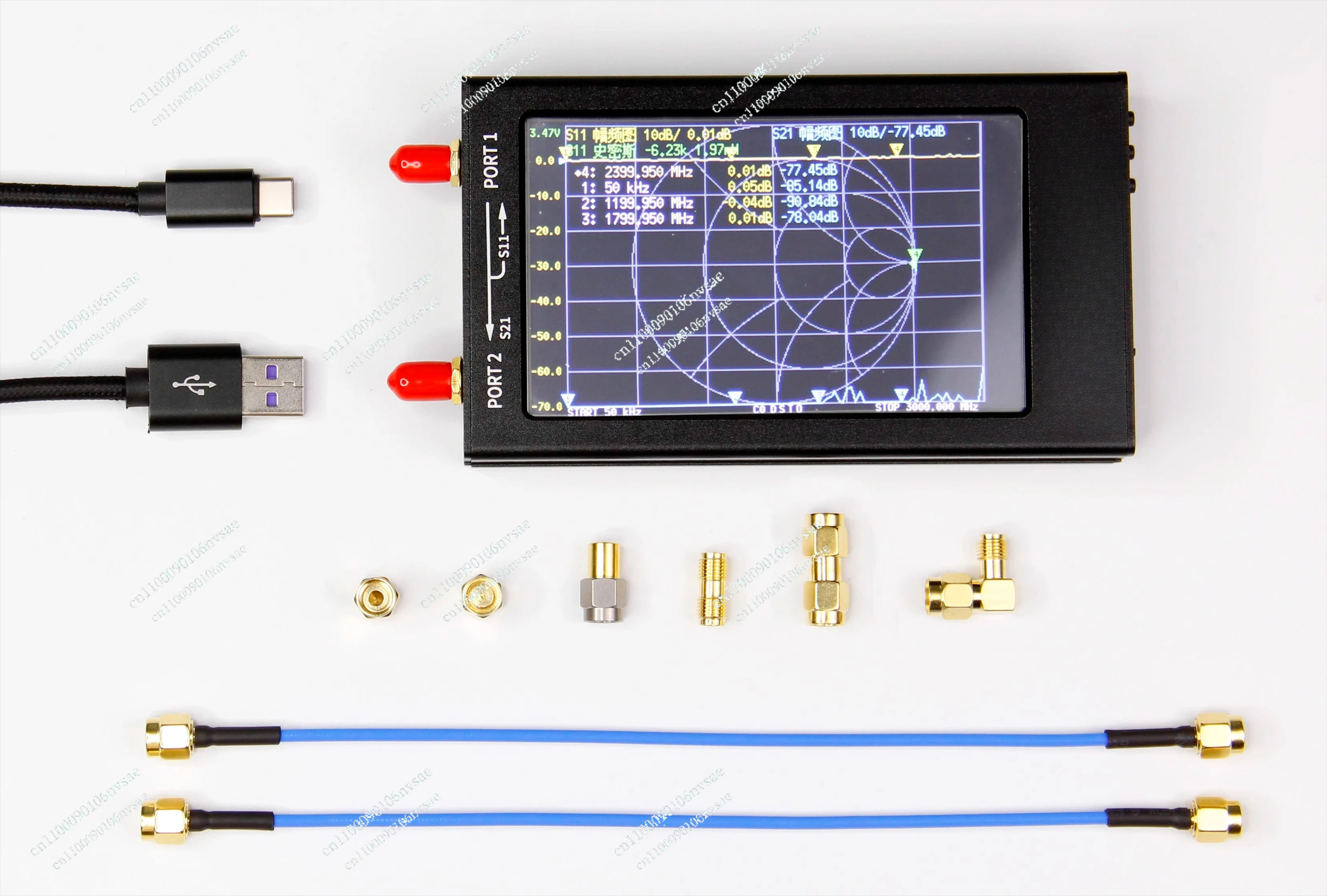 4.3 inch HF VHF UHF antenna analyzer 10K-3G vector network analyzer