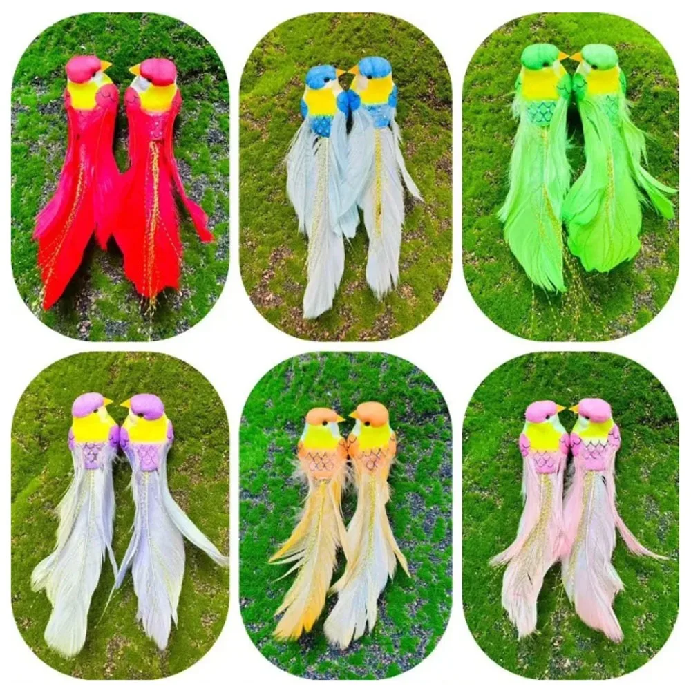 

2/12Pcs New Colorful Simulation Birds with Clip Statue Fake Bird Artificial Foam Feathers Birds Wedding Festival Home