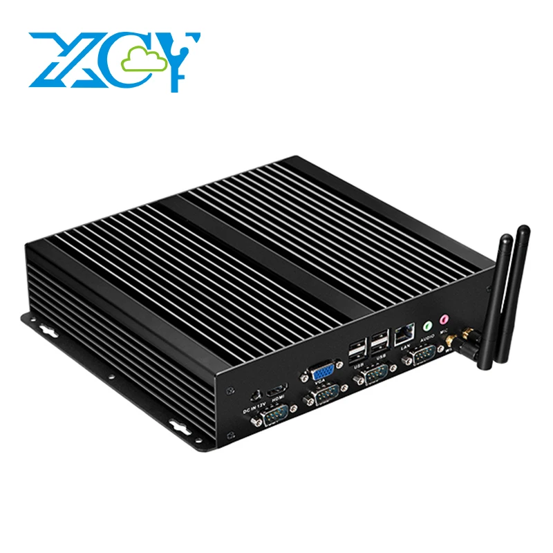 XCY X26G Industrial Mini PC Support Windows XP/7/8/10 Linux Intel I5-3317U 1037U 4x COM RS232 8x USB HDMI VGA Mini PCIE LVDS