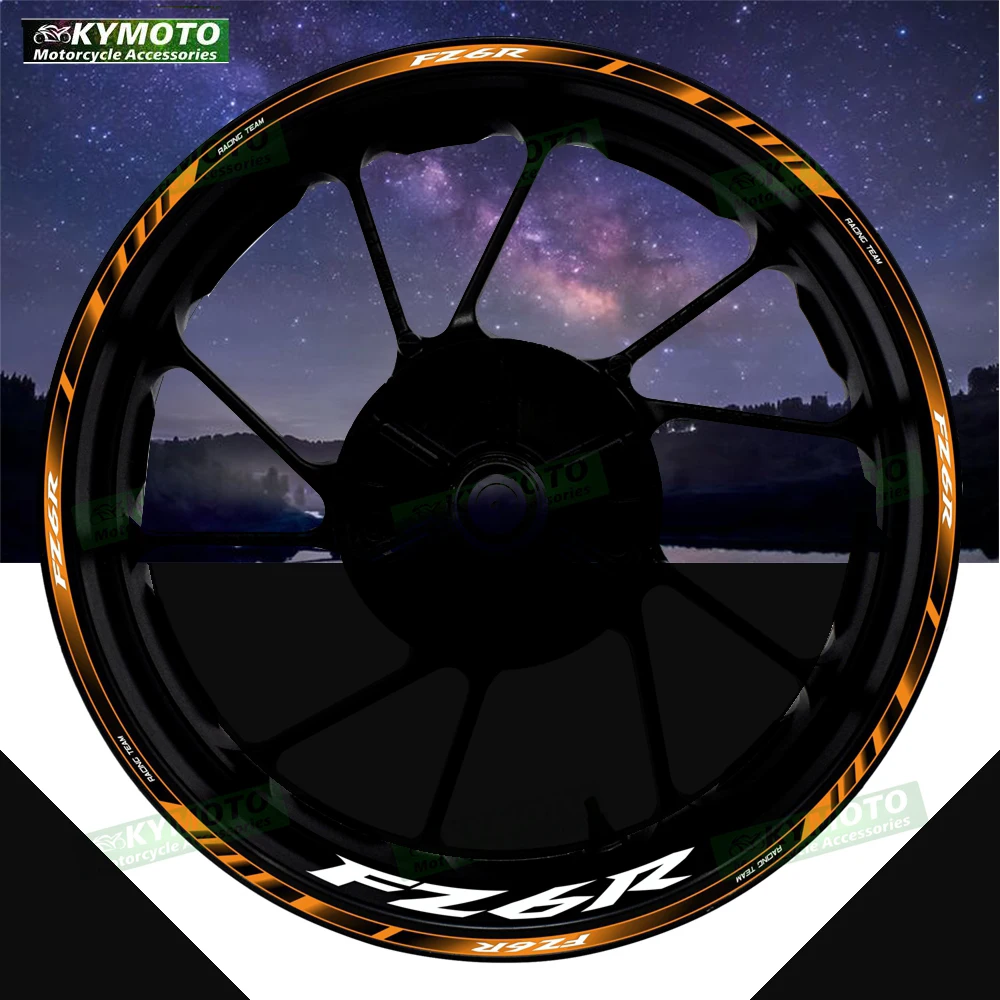 

For FZ6R FZ 6R motorcycle accessories 17 inch front and rear wheel stickers wheel stripes reflective decals decoration