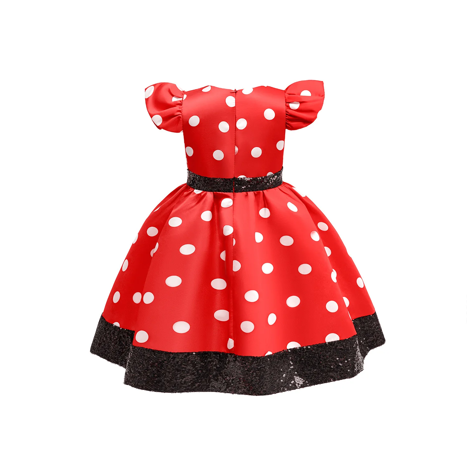 Vestido de Mickey para niñas, ropa de dibujos animados de Minnie, diadema, disfraces de Cosplay para niños, conjunto de ropa con pajarita elegante de 12M