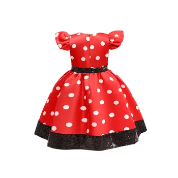 女嬰米奇裝扮洋裝 兒童女孩萬聖節米妮角色扮演服裝亮片圓點公主生日派對服裝 10 最佳銷售 小米妮 - №10