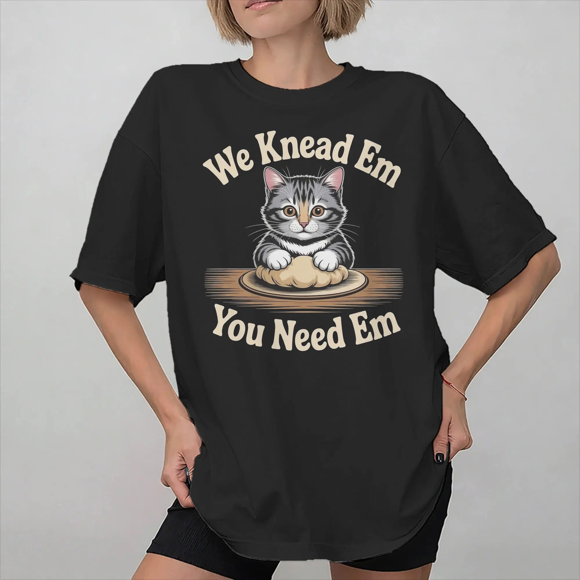 Biscuits We Knead Em You Need Em Fashion T Shirt for Men Women Cute Cats Cotton  Tee Shirt Clothes