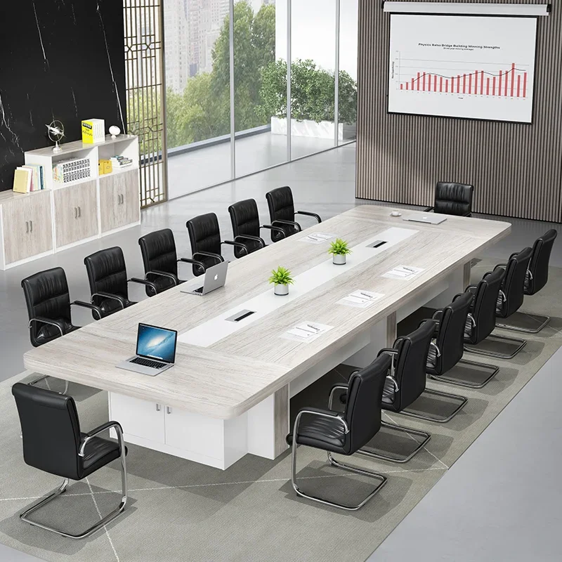 Mesa Oficina Conferencias Customized 8 10 12 14 Person Seat Wood Conference Desk