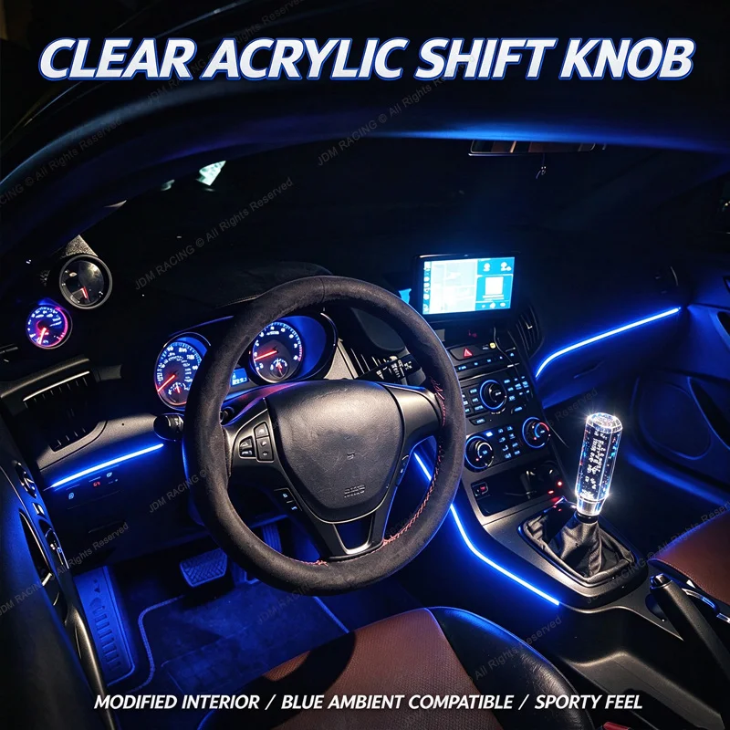 Universal Acrylic Bubble Gear Shift Knob Manual Car Racing Shifter Lever Head Multi Color Transparent Shift Knob with Adapters
