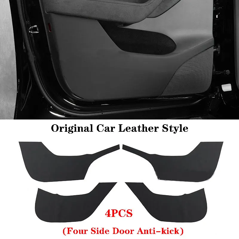 

For Tesla Model Y Car Accessories Carbon Fiber Leather Invisible Car door Sill Anti Kick Pad Protection Side Edge Film