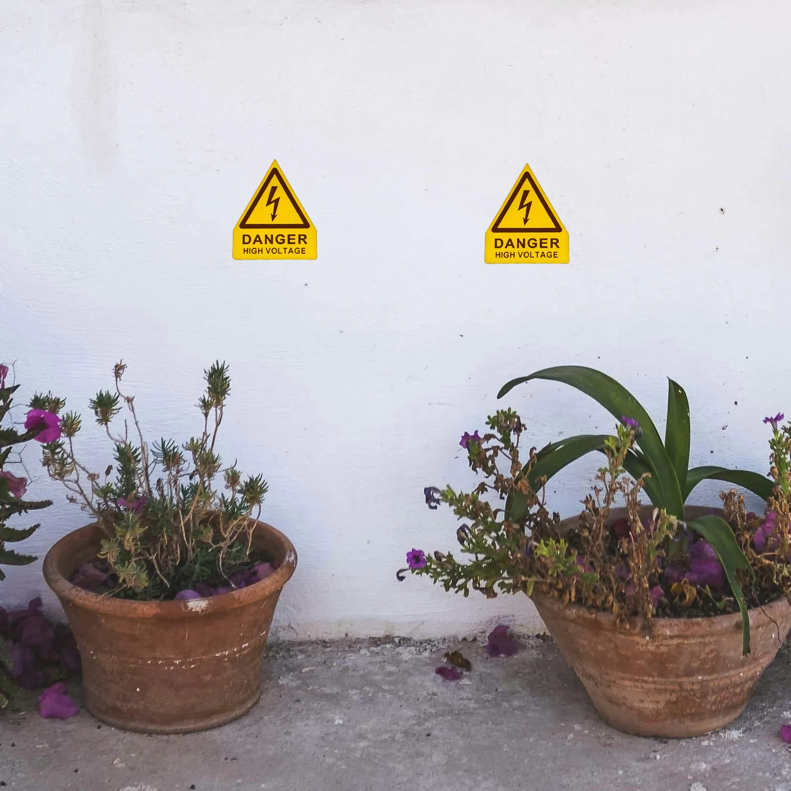 6Pcs Waterproof Danger Sign Yellow Triangle High Voltage Warning Label for Equipment Safety Caution Sign Sticker Adhesive