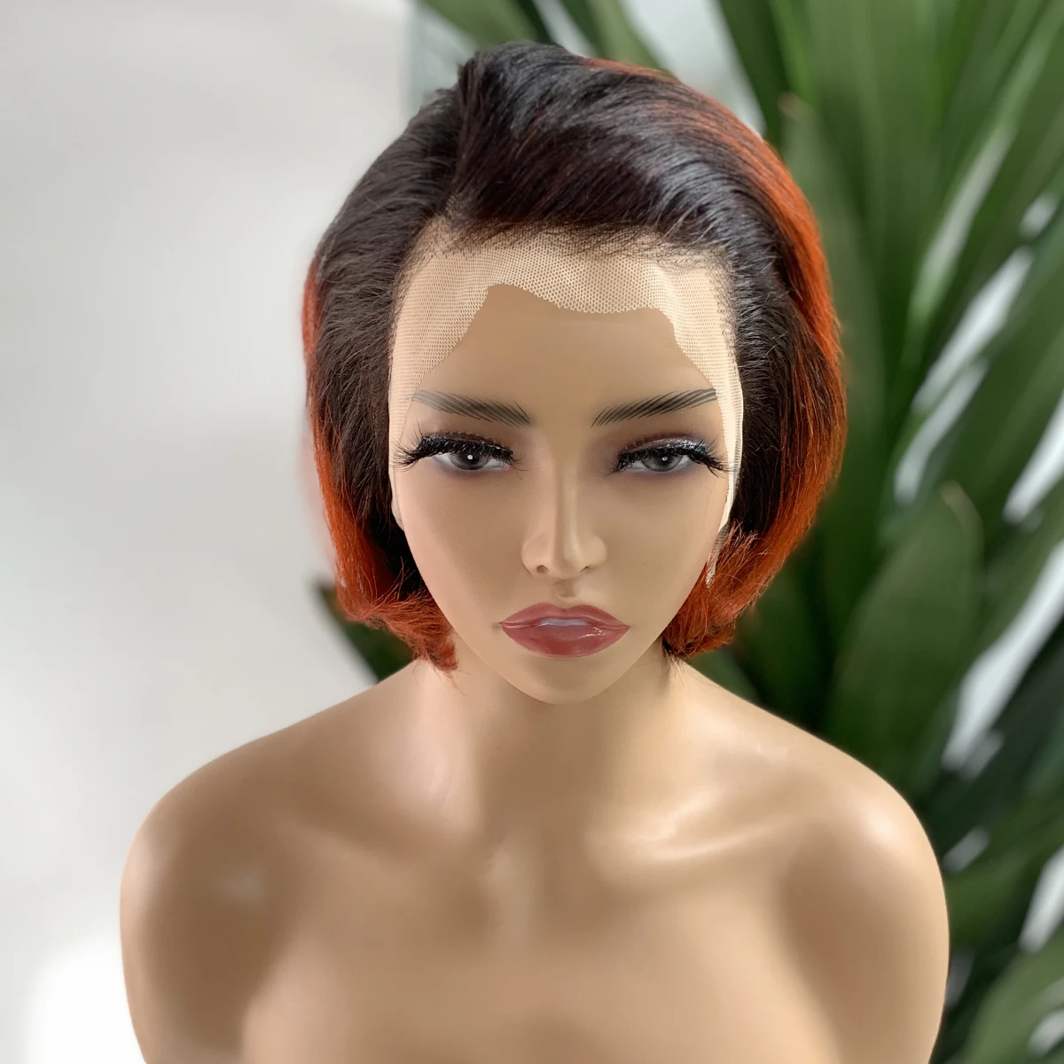 T1B/350 Pixie Cut Wig Omber 13x4 Lace Front Human Hair Wigs Colored Short Straight Pixie Cut Wigs For Women Sophies